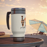 LOVE Pumpkin Fest Stainless Steel Travel Mug with Handle, 14oz