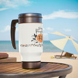 Happy Pumpkin Fest Stainless Steel Travel Mug with Handle, 14oz