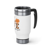 LOVE Pumpkin Fest Stainless Steel Travel Mug with Handle, 14oz