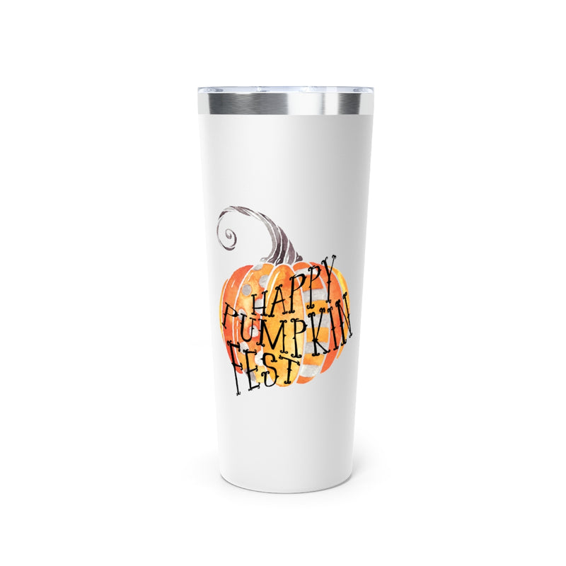 Happy Pumpkin Fest Copper Vacuum Insulated Tumbler, 22oz