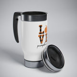 LOVE Pumpkin Fest Stainless Steel Travel Mug with Handle, 14oz