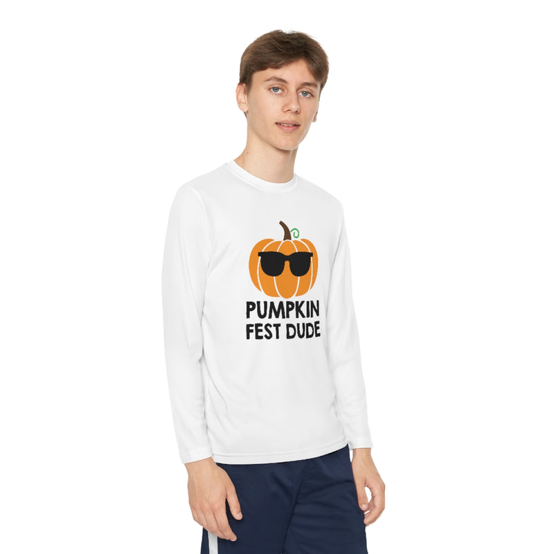 Pumpkin Fest Dude Youth Long Sleeve Tee
