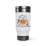 Happy Pumpkin Fest Stainless Steel Travel Mug with Handle, 14oz