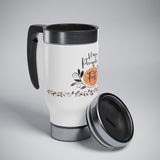 Happy Pumpkin Fest Stainless Steel Travel Mug with Handle, 14oz