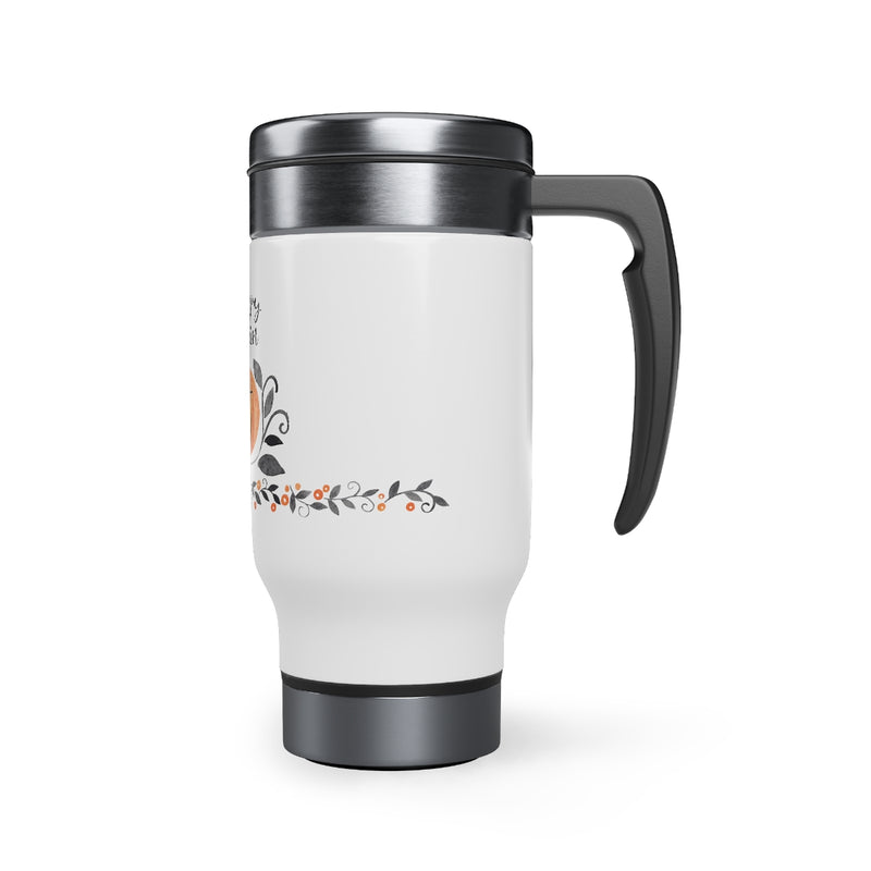 Happy Pumpkin Fest Stainless Steel Travel Mug with Handle, 14oz