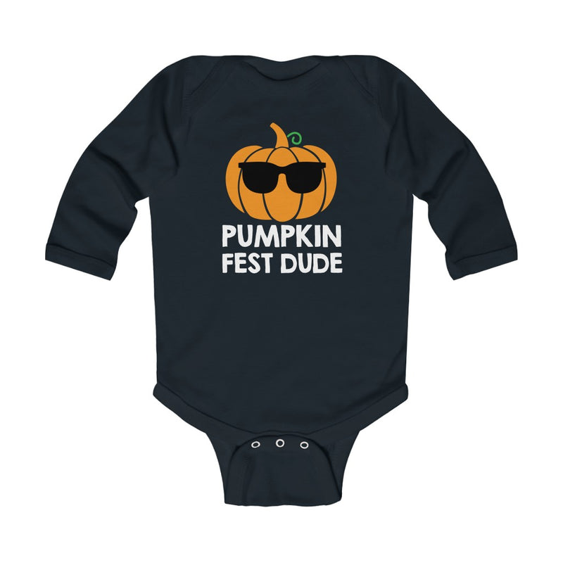 Pumpkin Fest Dude Infant Long Sleeve Bodysuit